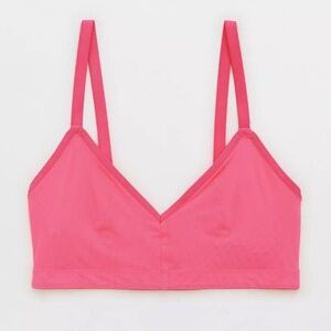 aerie • smoothz mesh triangle bralette medium hot pink